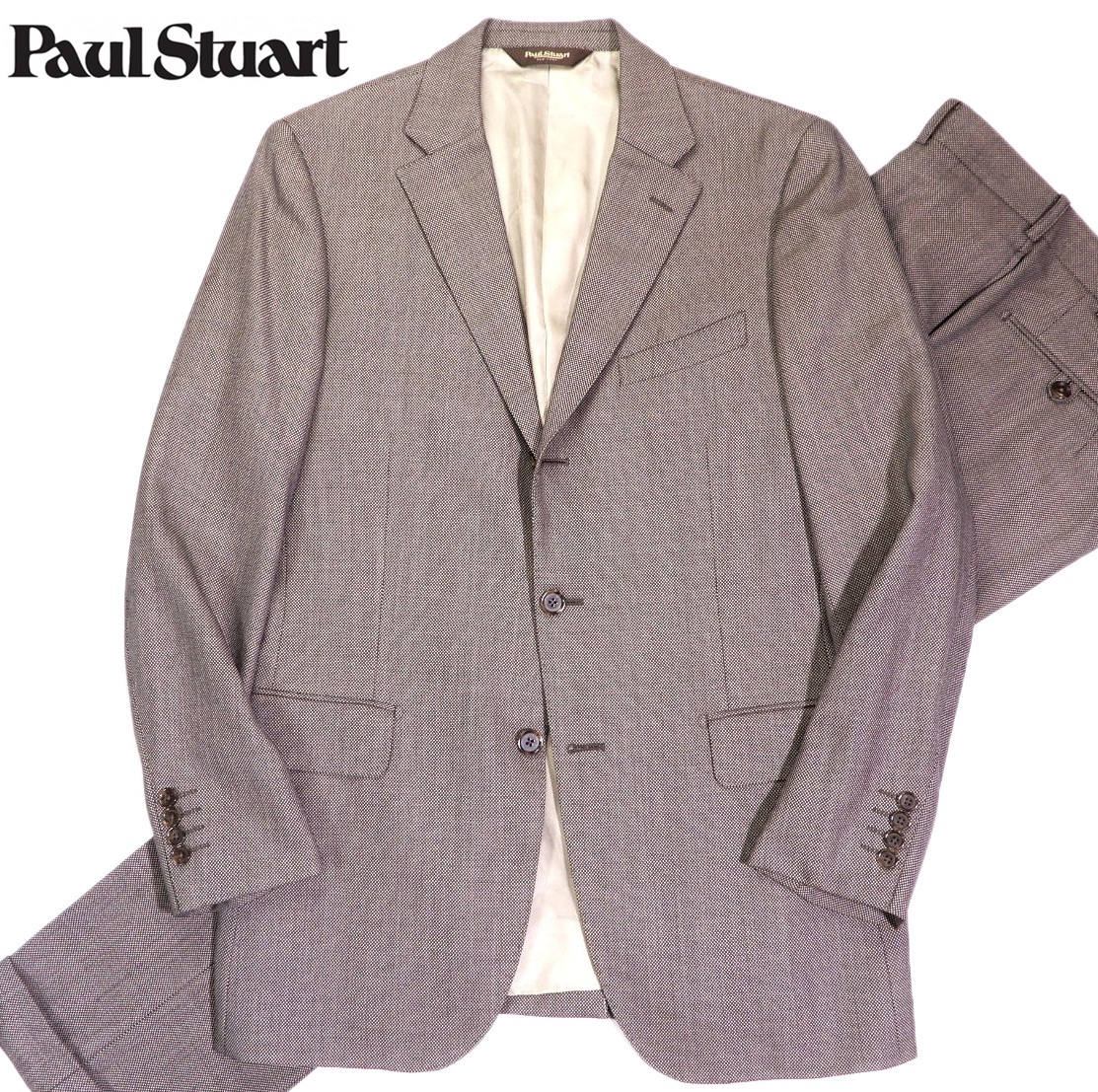 ポールスチュアート Paul Stuart 上質◆ウール 3B スーツ 48R L拍卖