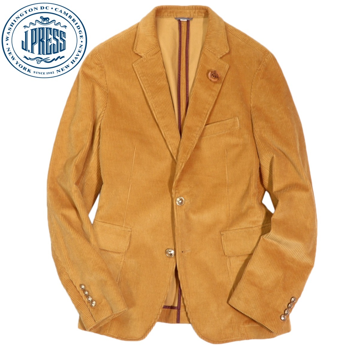 ジェイプレス J.PRESS 上品トラッド◆ フラワーモチーフ付き コーデュロイ テーラード ジャケット ブレザー 40 L相当拍卖