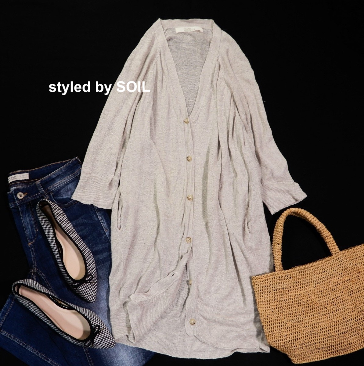 ソイル styled by soil ナチュラル可愛い☆リネン 麻 カーディガン拍卖