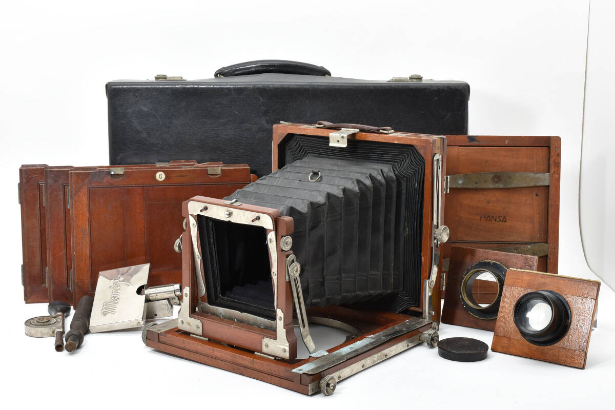 浅沼商会 King 大判カメラ K.Yamasaki Tokyo 15cm 1:4.5 レンズ 木製カメラ アンティーク レトロ インテリア 骨董品 #A0602拍卖