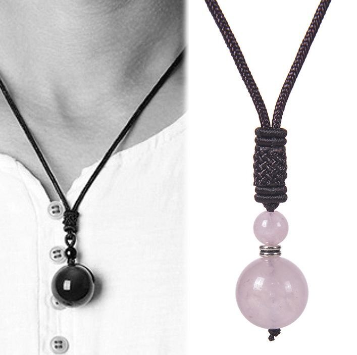16mm パワーストーン ネックレス チョーカー メンズ レディース 天然石 運気UP 7992054 【L】ピンククォーツ 新品 1円 スタート拍卖