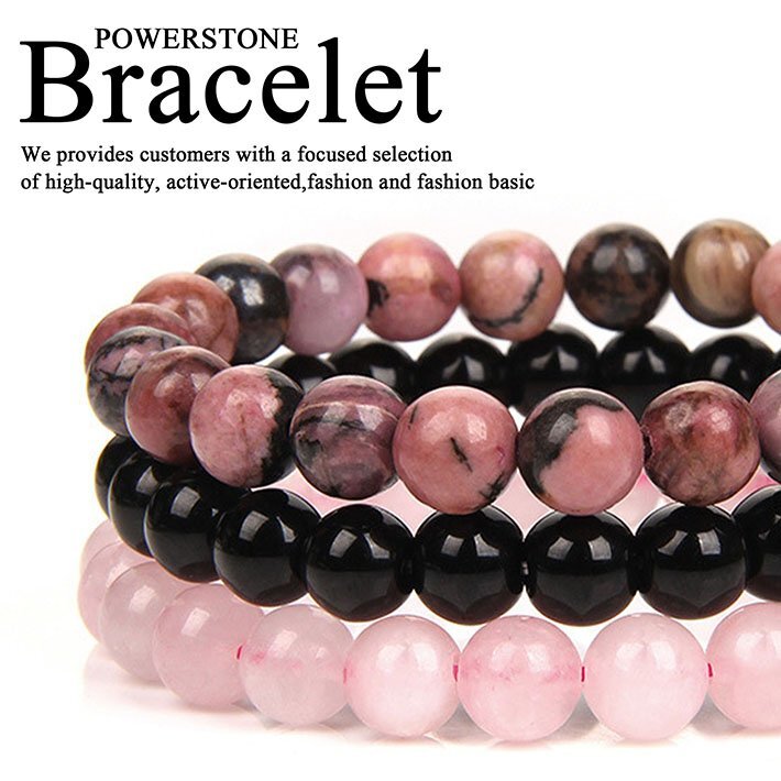 ブレスレット メンズ レディース 天然石 3個セット パワーストーン オニキス 8mm アクセサリー 3連 7986719 (14) 新品 1円 スタート拍卖