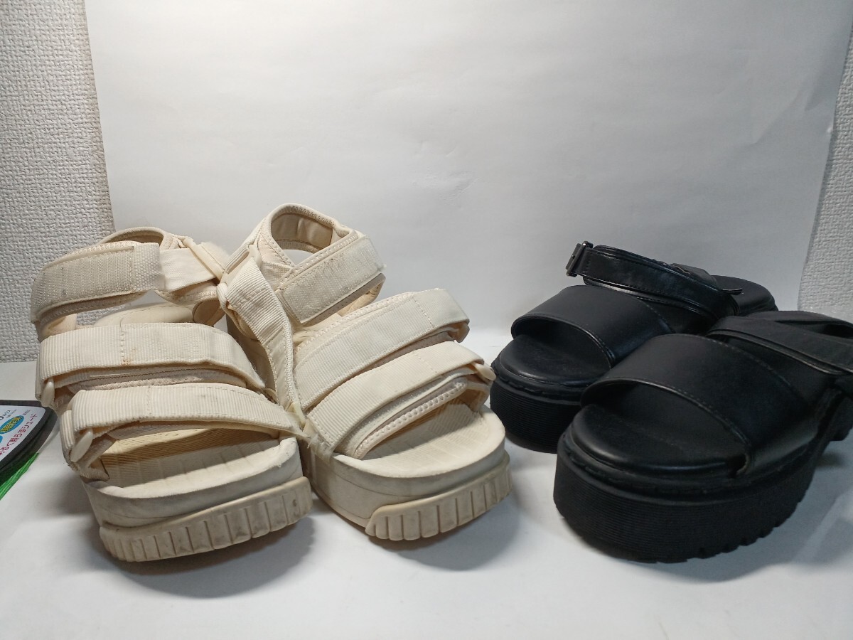 1円スタート!!2点セット売り!24cm 厚底サンダル拍卖