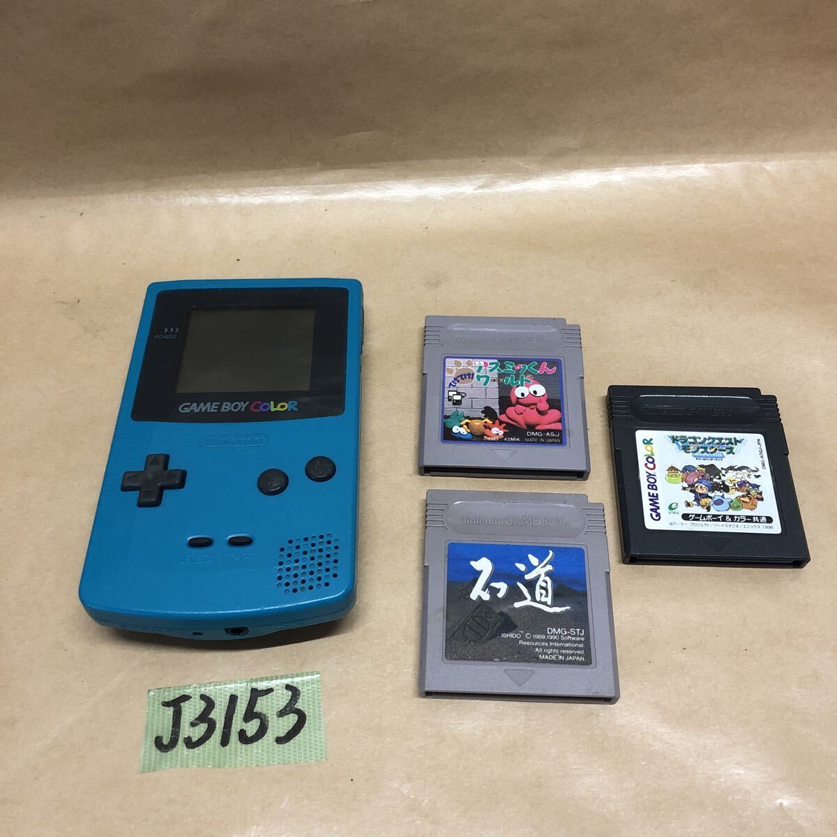 (J3153)Nintendo ニンテンドー ゲームボーイ カラー 本体 CGB-001 +ゲームカード3枚 送料600円拍卖