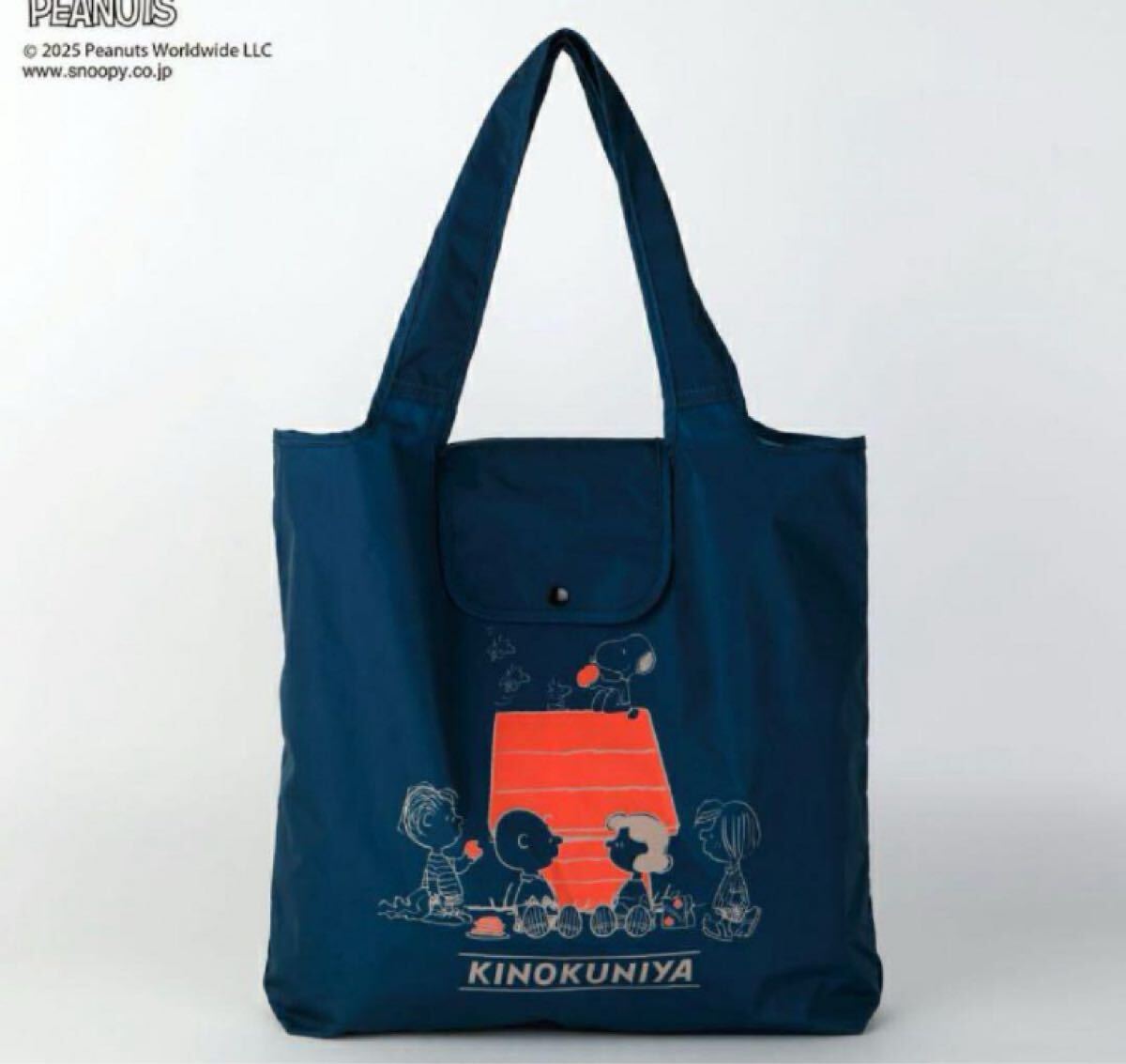 新品【PEANUTS×紀ノ国屋】スヌーピー ショッピングバッグ ネイビー拍卖