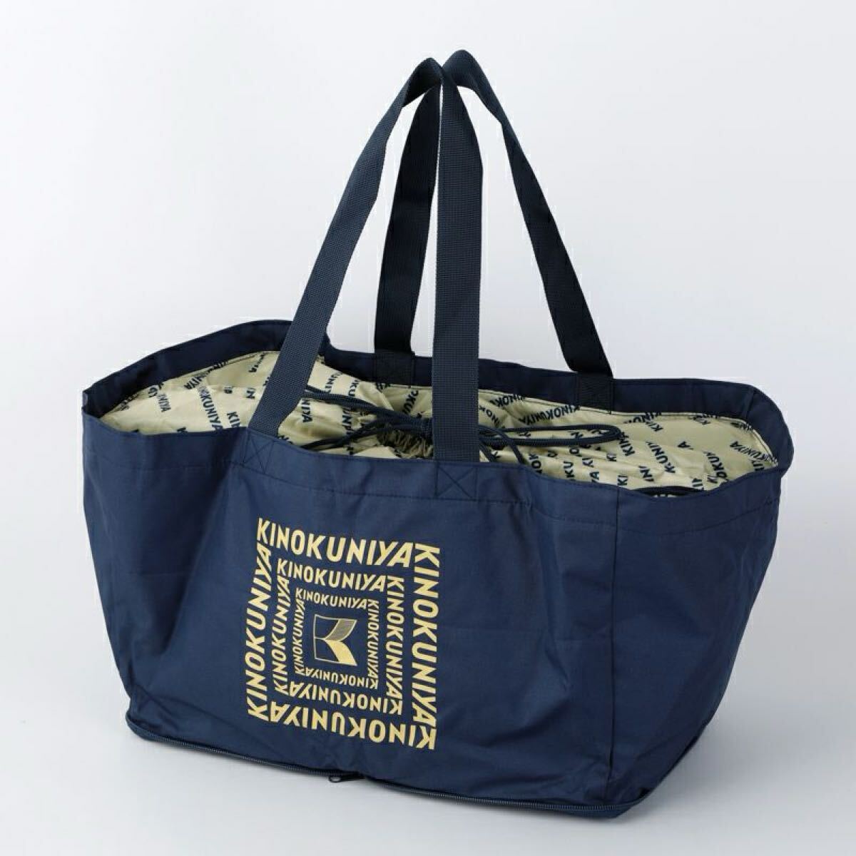 【新品未開封】紀ノ国屋 折りたためる保冷カゴバッグ インディゴ拍卖