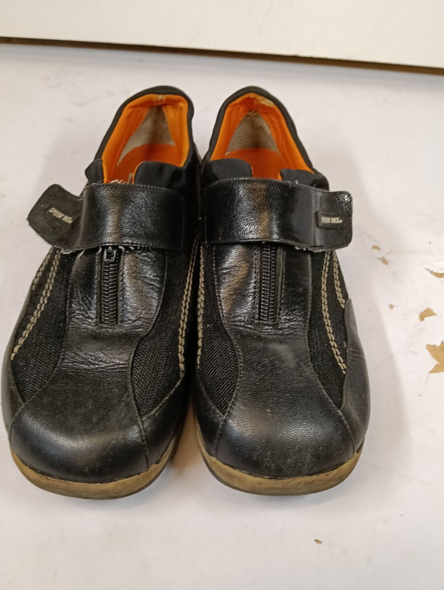 SPEEDY DUCK スピーディーダック ウォーキングシューズ 24.0cm E レディース 黒 スニーカー コンフォートシューズ ジッパー 60サイズ拍卖