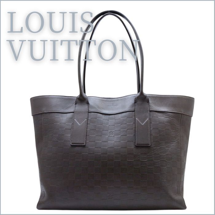 1円【良品】LOUIS VUITTON ヴィトン ダミエ アンフィニ カバ ヴォワヤージュ トート CA4154 トートバッグ メンズ レザー 0264拍卖