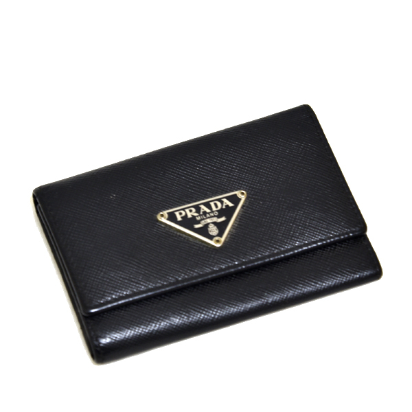 PRADA 本革 キーケース 6連 ブラック レザー プラダ ブランド 中古 三つ折り拍卖