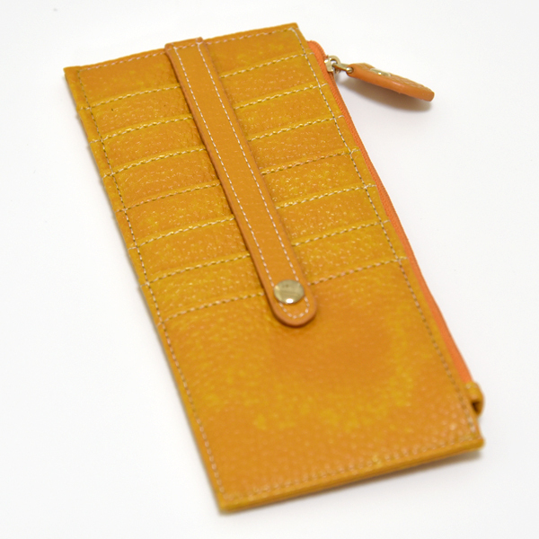 新品 カードケース 薄型 大容量 レディース オレンジ メンズ スリム フラグメントケース カード入れ レザー 合皮 長財布 収納 未使用拍卖