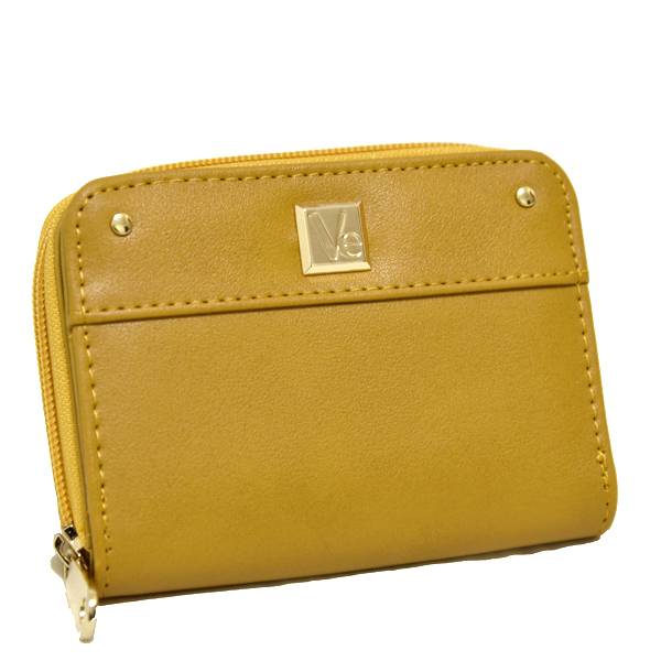 新品 二つ折り財布 VIVID ESSE レザー ラウンドファスナー 未使用 レディース ミニウォレット ヴィヴィッドエッセ 黄色 イエロー拍卖
