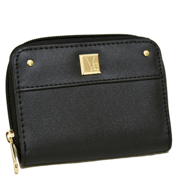 新品 VIVID ESSE 二つ折り財布 レザー ラウンドファスナー ミニウォレット ヴィヴィッドエッセ 未使用 レディース ブラック 黒拍卖