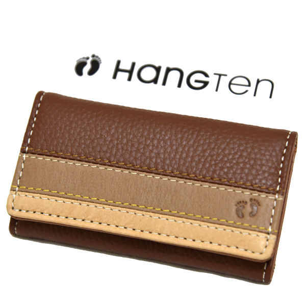 新品 本革 HANGTEN 4連キーケース ハンテン 牛革 レザー 未使用 メンズ ブランド カジュアル 三つ折り ブラウン拍卖