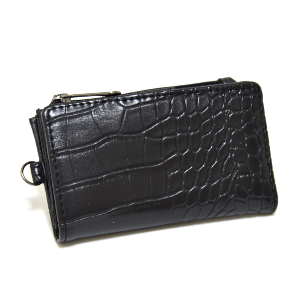 新品 小銭入れ キーケース 多機能ケース ブラック 黒 Valentino Michelle 未使用 レザー カードケース クロコ 二つ折り コンパクト財布拍卖