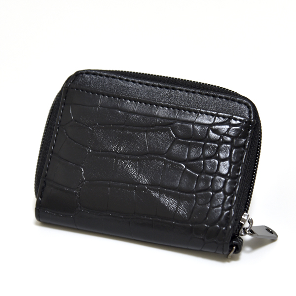 新品 小銭入れ ブラック 黒 財布 Valentino Michelle 未使用 レザー カードケース クロコ 型押し 二つ折り コンパクトウォレット拍卖