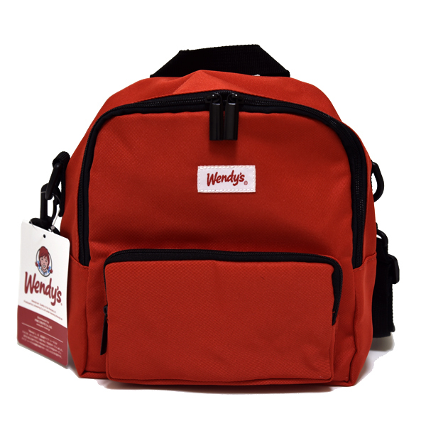 新品 Wendy's ショルダーバッグ ナイロン レッド ウェンディーズ メッセンジャーミニリュック かばん 未使用 レディース メンズ 斜め掛け拍卖
