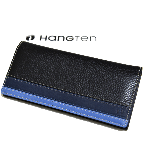 新品 本革 HANGTEN 長財布 ハンテン 牛革 レザー 小銭入れあり 未使用 メンズ ブランド カジュアル ブラック 黒拍卖