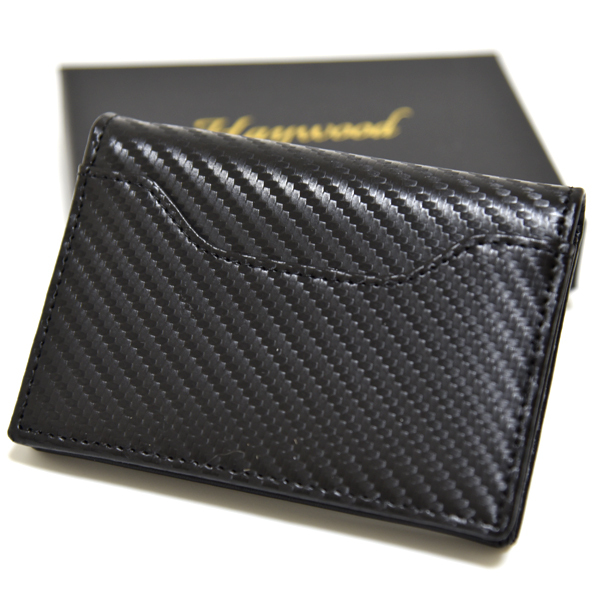 新品 本革 カードケース フルレザー Haywood マグネット 黒 ブラック 未使用 名刺入れ 牛革 メンズ ビジネス 大容量 シンプル 箱入り 光沢拍卖
