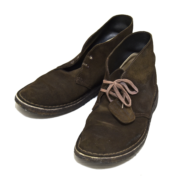 Clarks デザートブーツ 本革 25.5 ブラウン メンズ 中古 ショートブーツ レザー 茶色 レースアップ拍卖