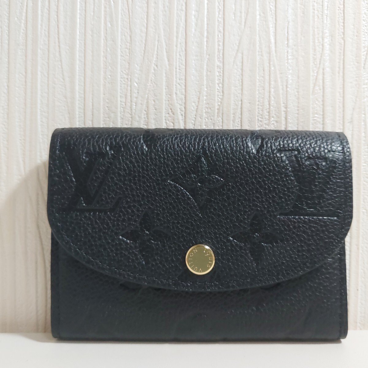 ルイヴィトン モノグラムアンプラント ポルトモネロザリ コンパクト財布 ノワール ブラック M81455拍卖