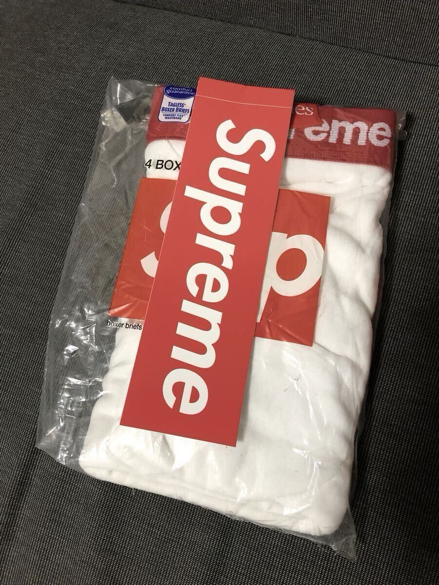 Supreme × Hanes Boxer Brief 白 M 1枚 14AW 初期 ステッカー付き ② Tシャツ tee拍卖