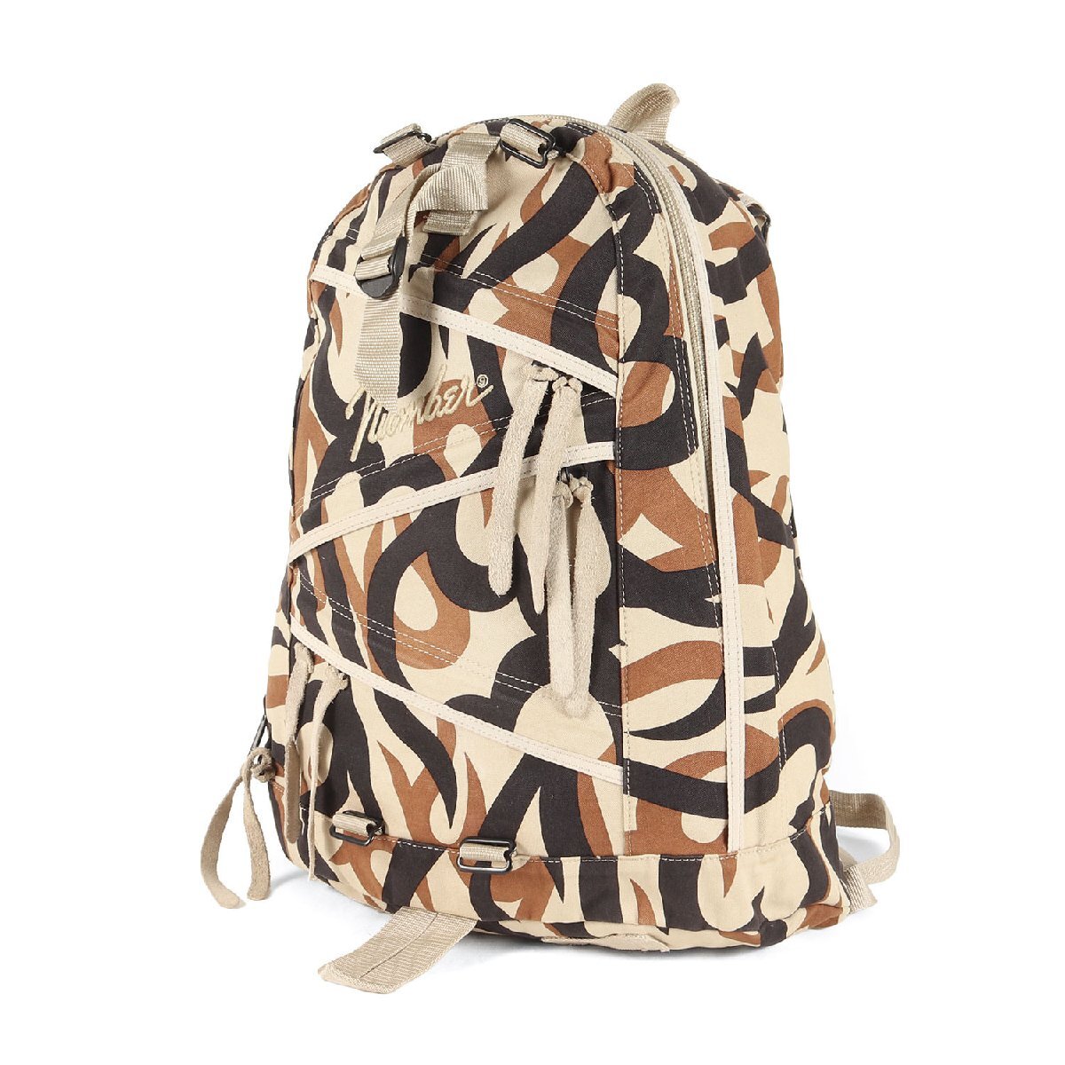 NUMBER (N)INE ナンバーナイン 04AW GIVE期 シグネチャー ロゴ 刺繍 ハートトライバル カモ リュック ベージュ 00年代 アーカイブ拍卖