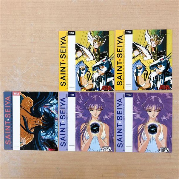 640*聖闘士星矢 SAINT SEIYA カセットインデックスカード カセットテープジャケット 当時物 5枚セット まとめて【クリックポスト可】拍卖