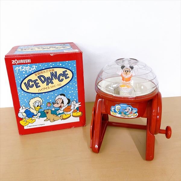 332*ZOJIRUSHI 家庭用氷かき器 ICE DANCE ハイアイス MHC-10D レッド ディズニー ミッキーマウス 昭和レトロ拍卖
