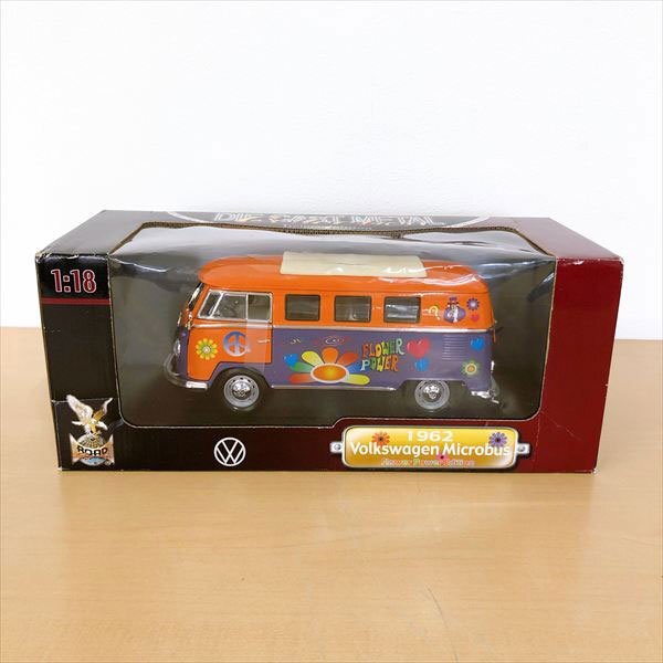 775*ROAD フォルクスワーゲン マイクロバス ミニカー 1:18 DIE CAST METAL Deluxe Edition 1962 フラワーパワーエディション 【未使用品】拍卖