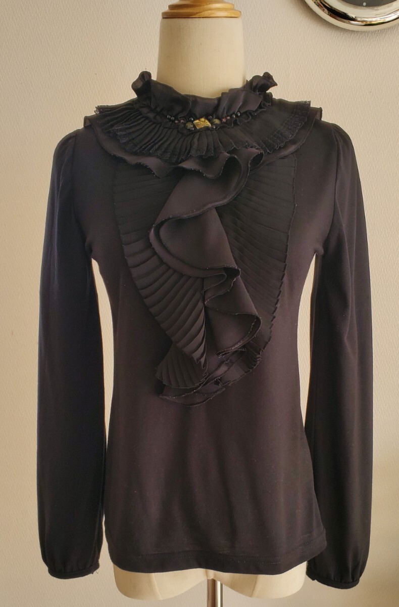 axes femme ブラウス フリル 黒拍卖