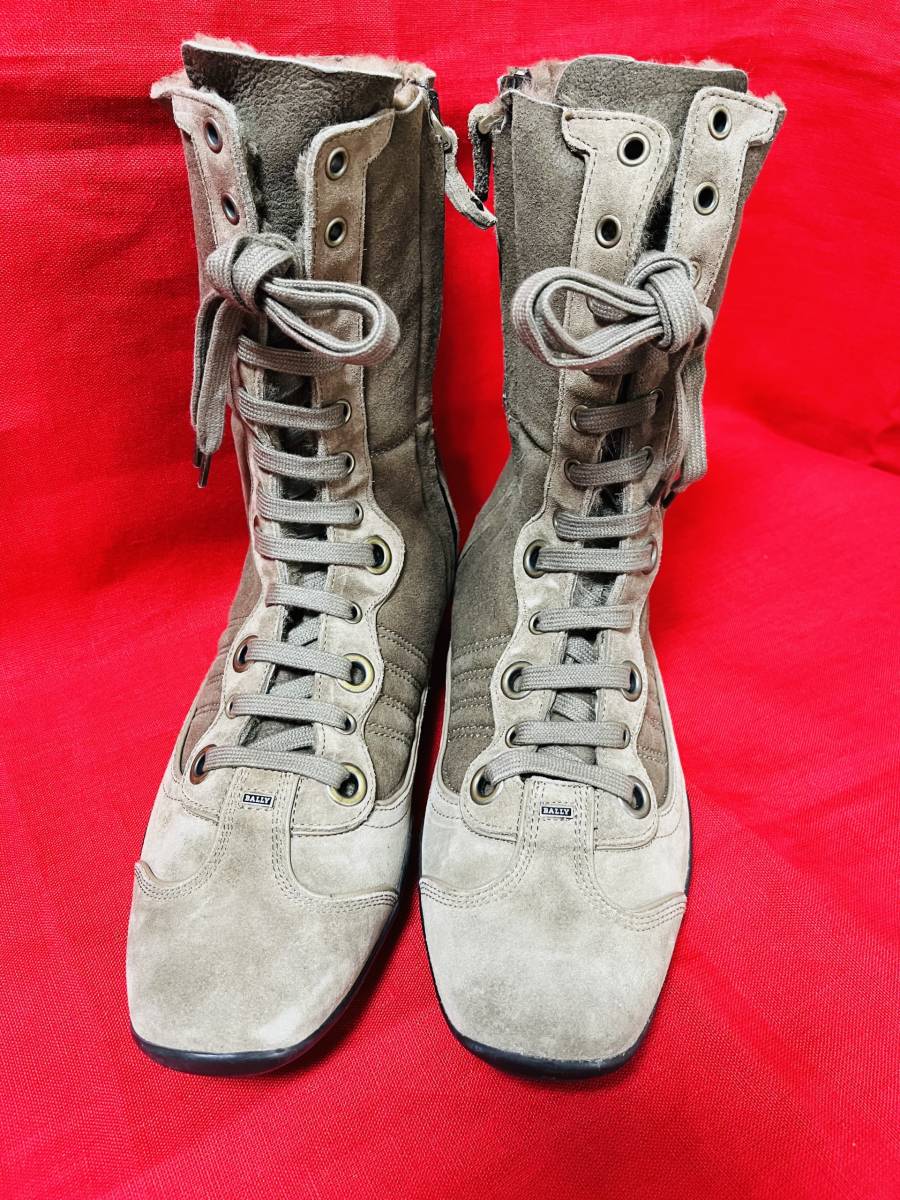 BALLY バリー ブーツ レースアップ ムートン スエード レザー メンズ US8 EU7 JP26.0cm 希少 レア 直営品 新品未使用拍卖