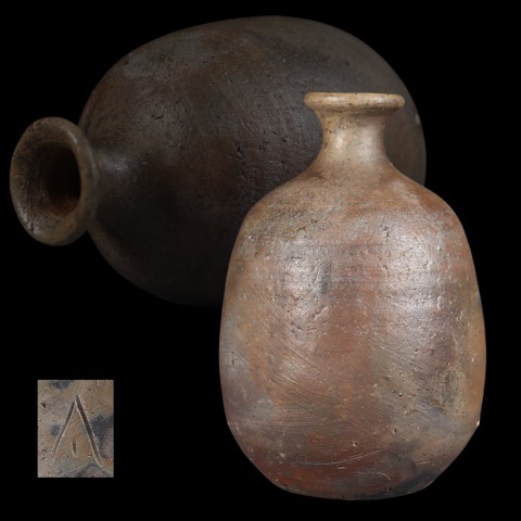 蔵出し品 備前焼 人間国宝 伊勢崎淳 徳利拍卖