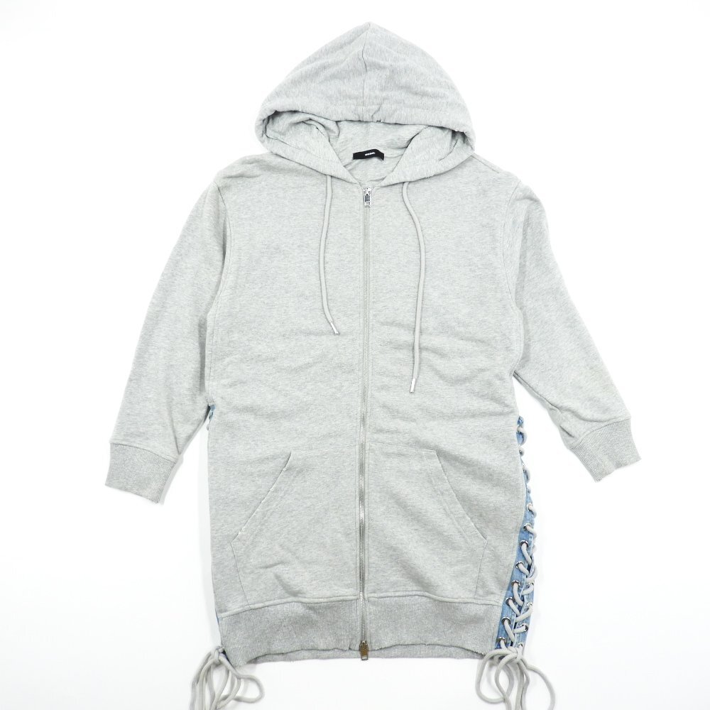 DIESEL ディーゼル フルジップ スウェットパーカー グレー #1006091 カジュアル アウター トップス レディース拍卖