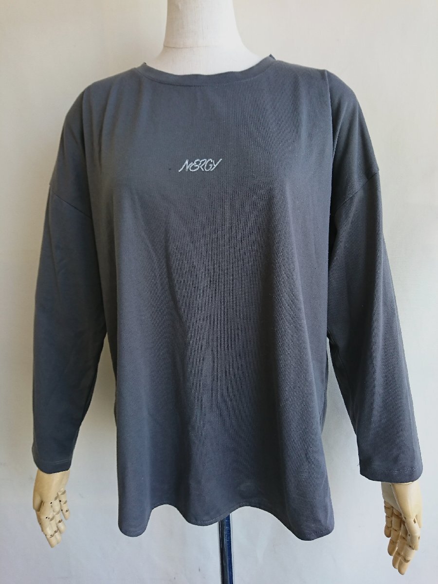 NERGY ナージー レディース 長袖シャツ トレーナー サイズF グレー拍卖
