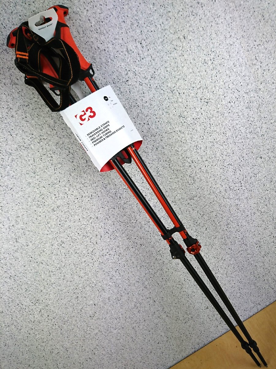 G3 ジースリー VIA ビア LONG ロング オレンジ/ブラック 長さ100~145cm 山スキー バックカントリー 伸縮ポール ストック 新品未使用品拍卖