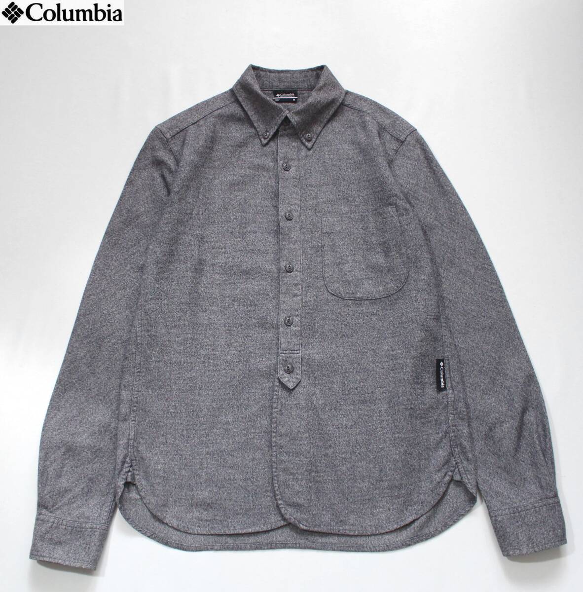 【 Columbia Black Label コロンビア 】起毛コットン ボタンダウン 長袖シャツ M 杢グレー PM7875 アウトドア 拍卖