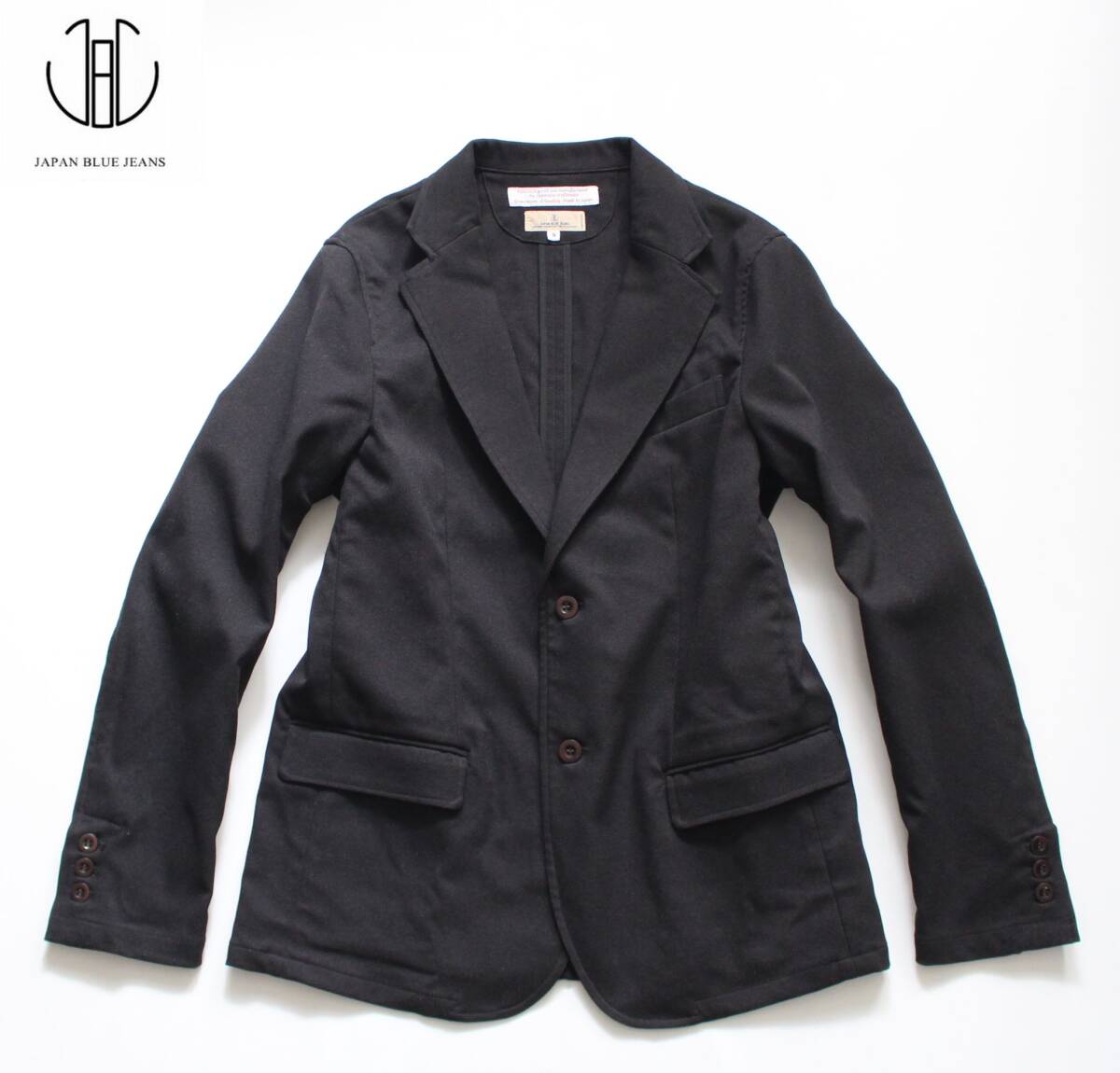 【 JAPAN BLUE JEANS ジャパンブルージーンズ 】フルフランサージ テーラード ジャケット S 黒 RJB4112 定価¥25,300 ストレッチ ブレザー拍卖