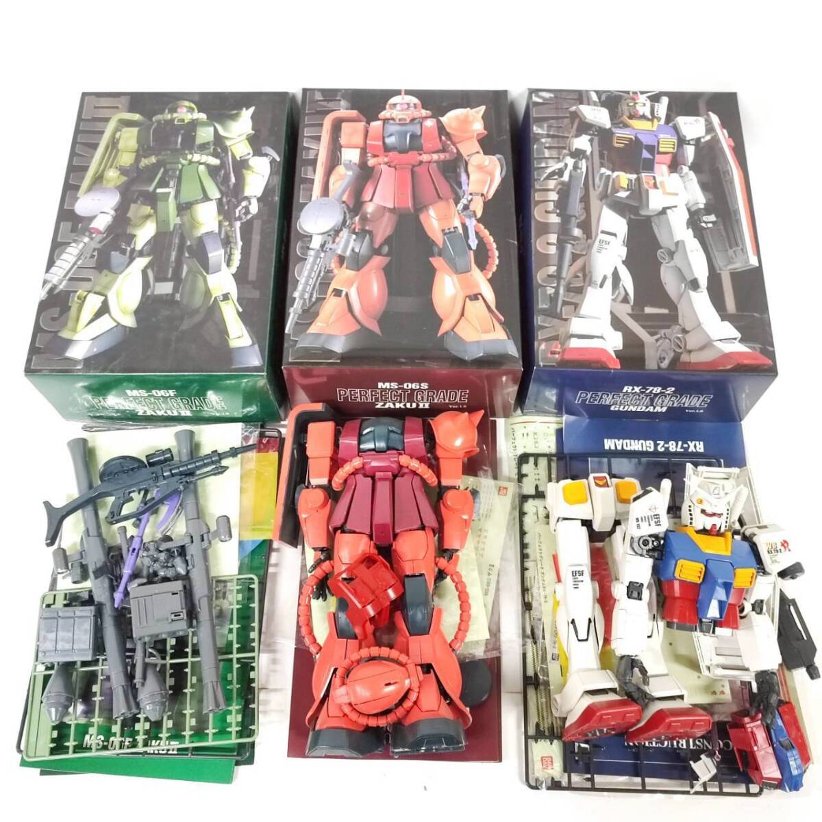 1円~【コレクター放出品】バンダイ BANDAI パーフェクトグレード PERFECT GRADE MS-06S ZAKUⅡ RX-78-2 GUNDAM ホビー 同梱不可 K190484拍卖