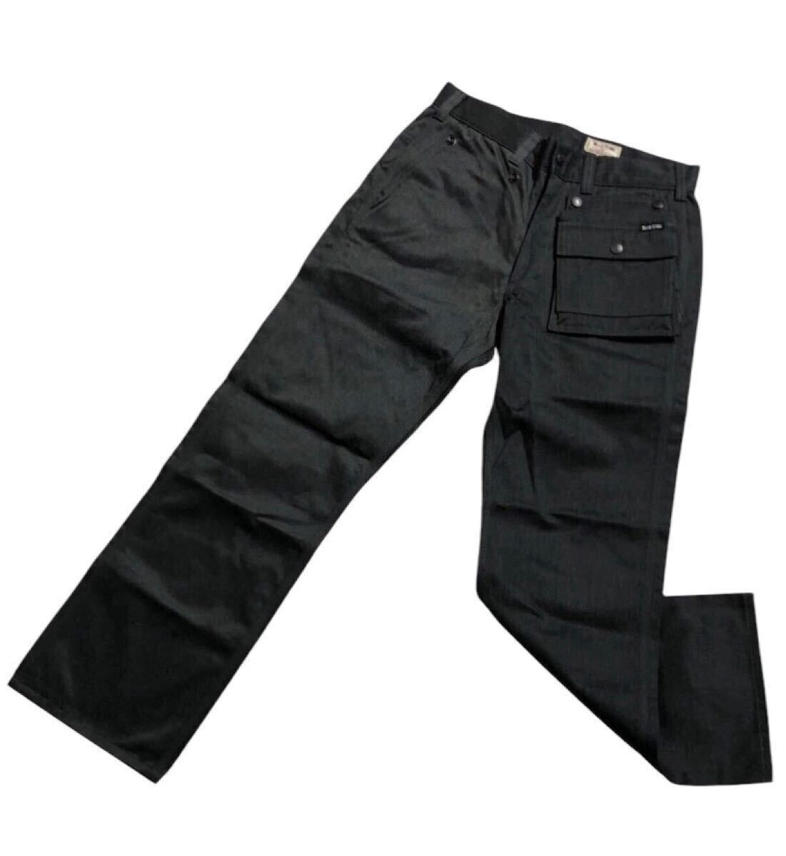 ■ BLUE CORN ブルーコーン ■ ロゴ ラベル 着脱可能 ポケット付 コットン パンツ グレー 32拍卖