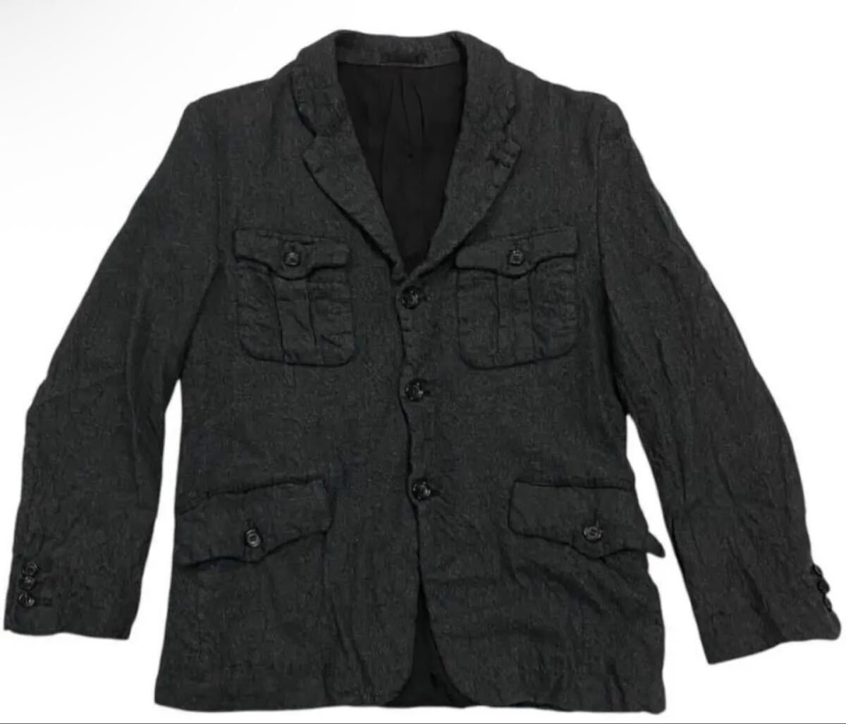 ▲ COMME des GARCONS HOMME コムデギャルソン オム ▲ 2007AW 4ポケット ウール縮絨 ブレザー ジャケット グレー S拍卖