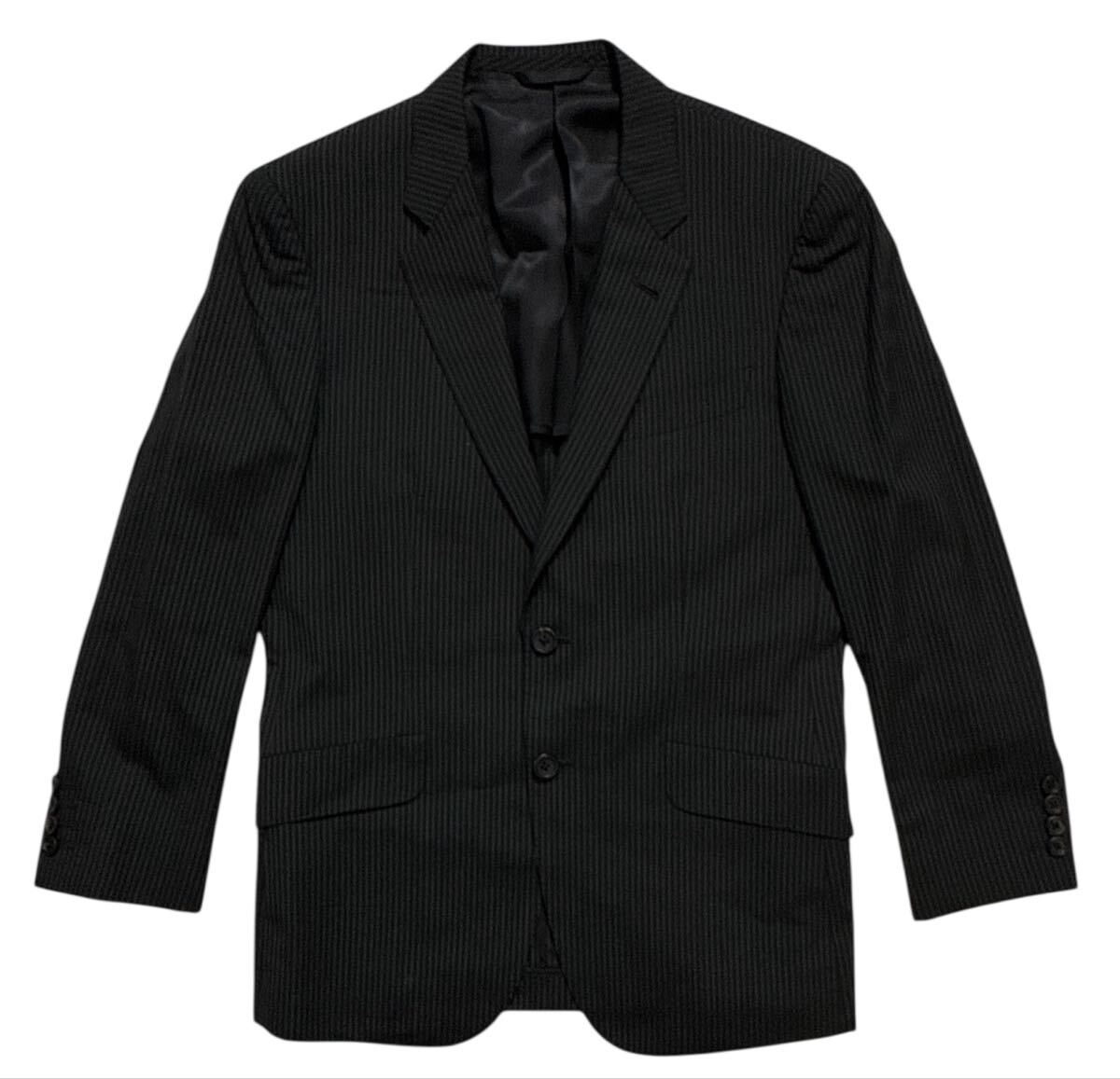 ▲ Paul Smith COLLECTION ポールスミスコレクション ▲ ストライプ柄 2釦 シルクミックス ウール ブレザー ジャケット ブラック系 M拍卖