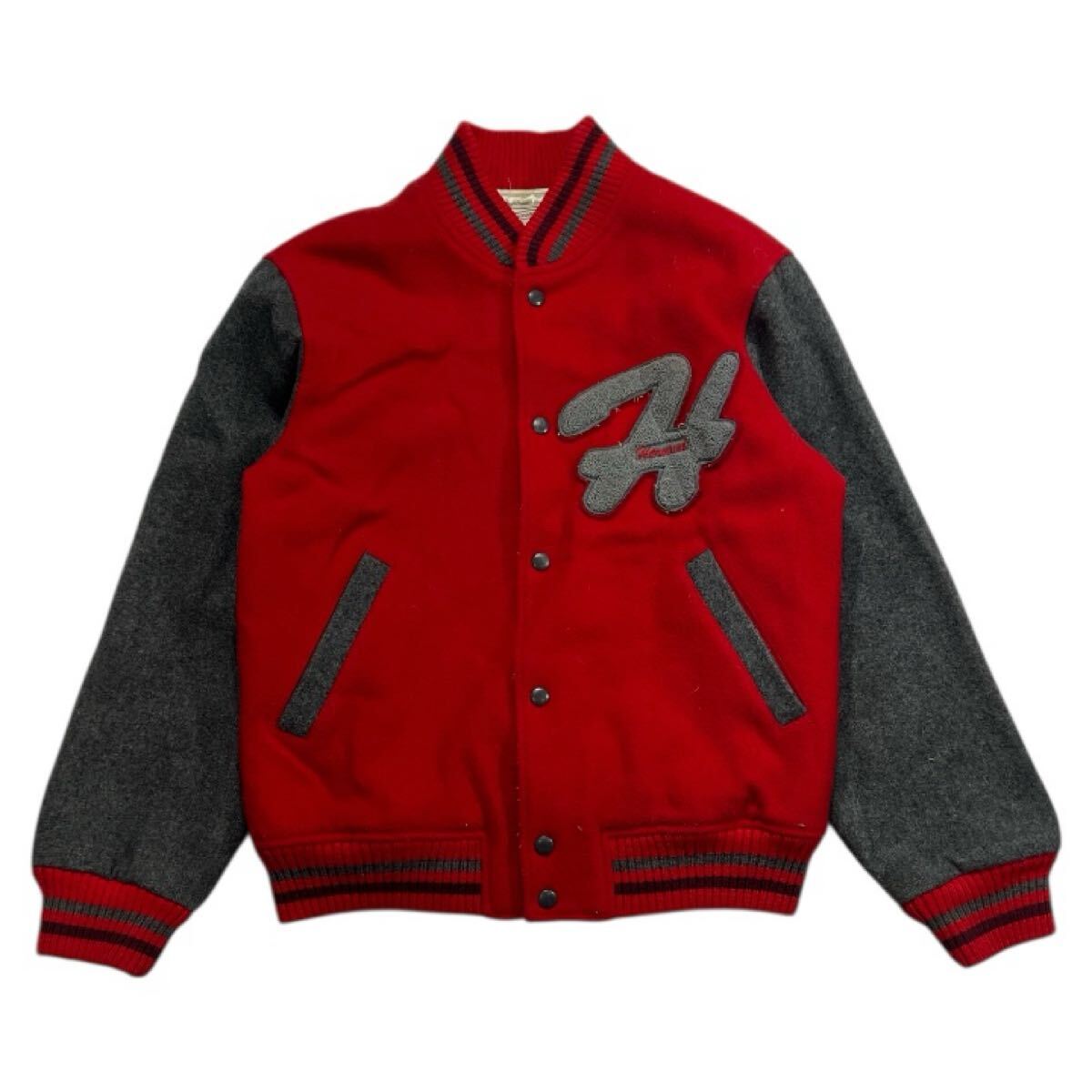 90s ヴィンテージ ■ HARVARD ハーバード ■ ロゴ ワッペン レザー エルボーパッチ ウール スタジアム ジャンパー スタジャン L拍卖