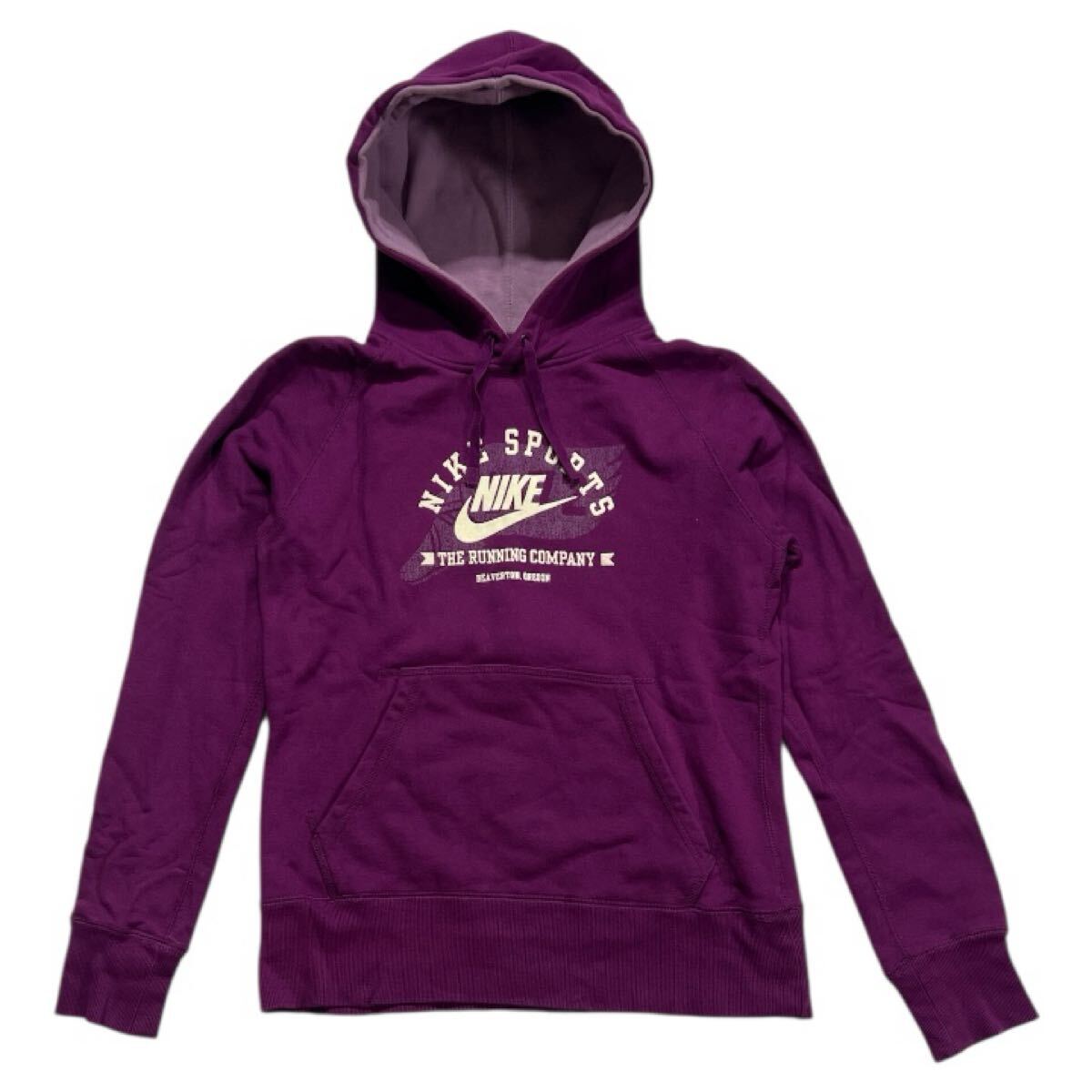 ■ NIKE ナイキ ■ スウッシュ ロゴ フェルト ワッペン 刺繍 スウェット パーカ パープル L拍卖