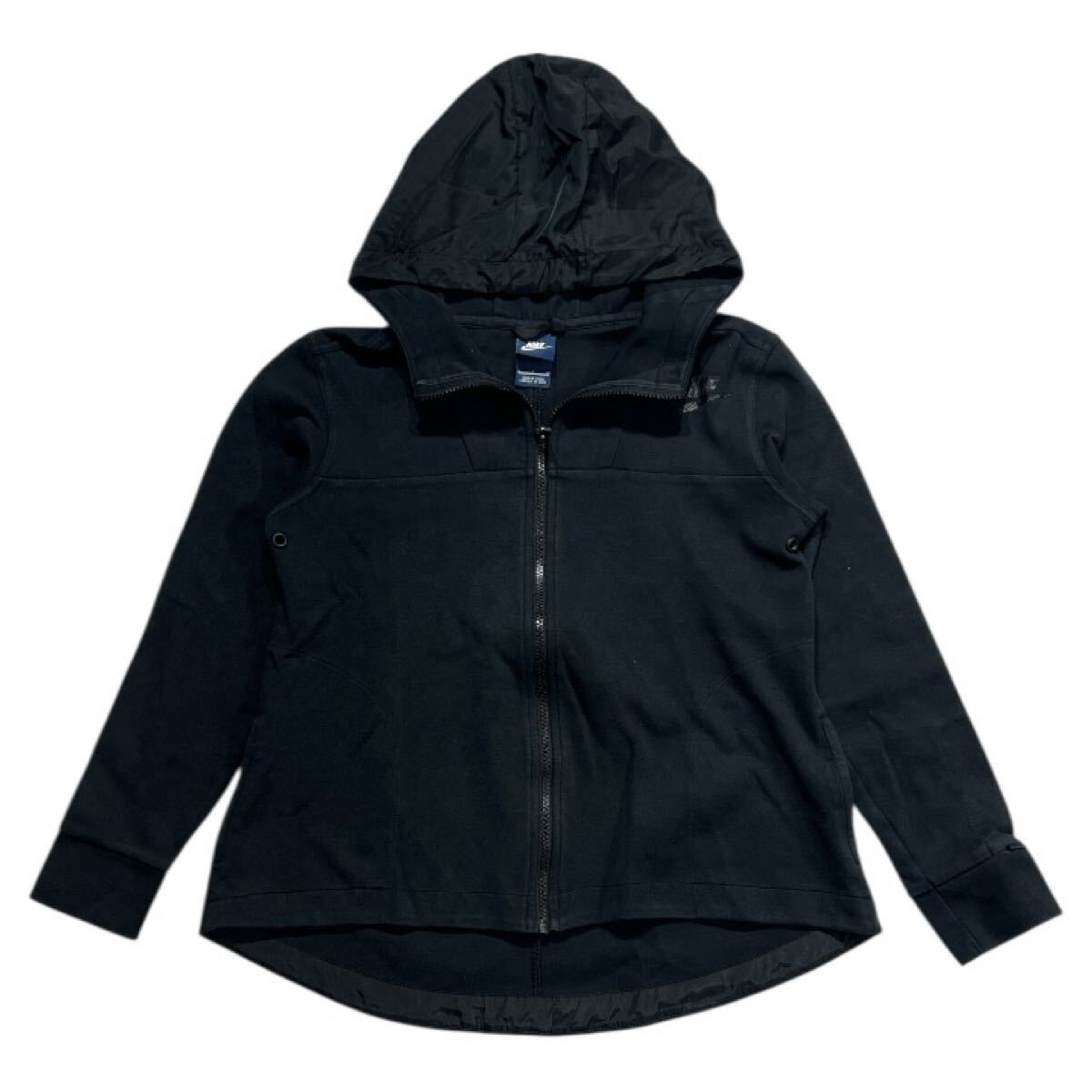 ■ NIKE ナイキ ■ スウッシュ ロゴ プリント ジップアップ スウェット パーカ ブラック S拍卖