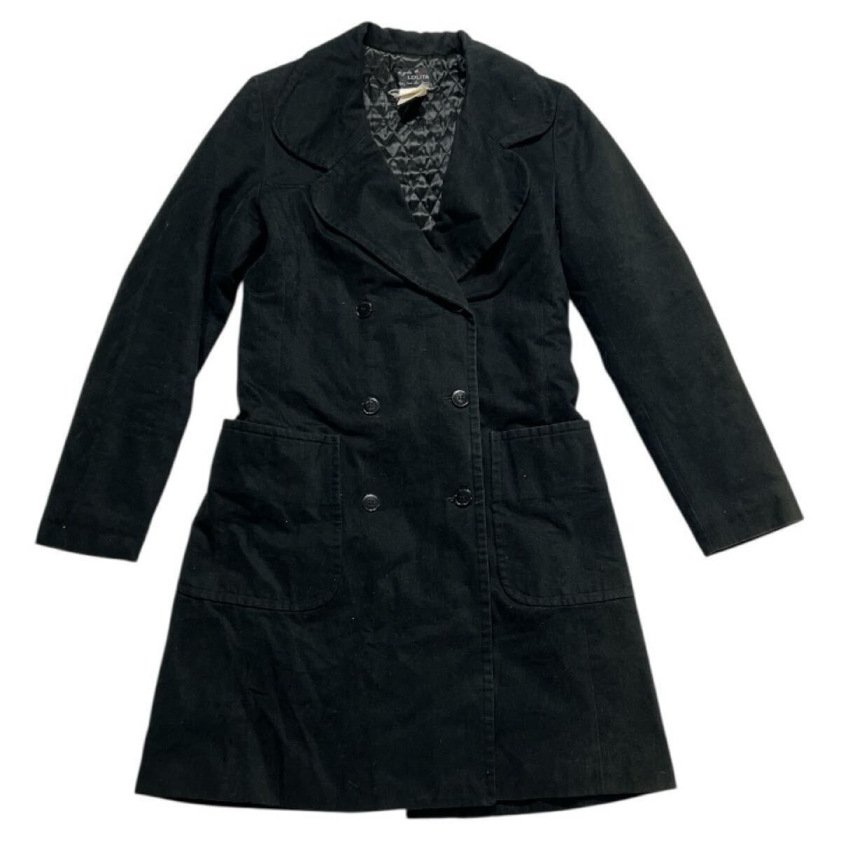 フランス製 ■ agnes b. LOLITA アニエスベー ロリータ ■ 中綿入 コットン ダブル コート ブラック G拍卖