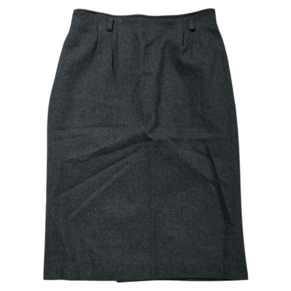 ■ Leilian レリアン ■ ウール タイトスカート グレー系 11拍卖