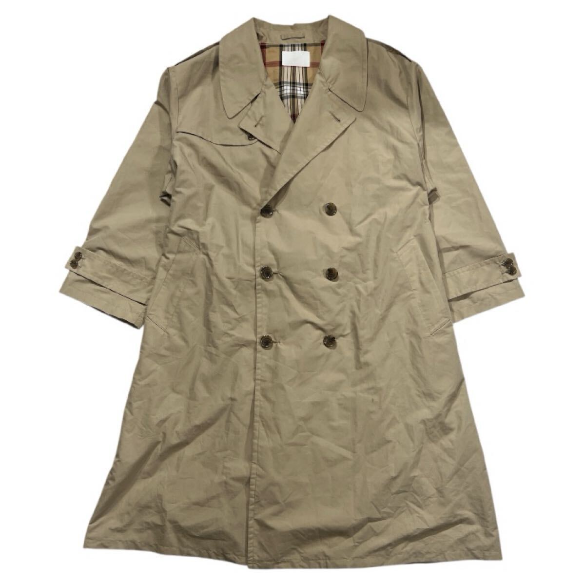 ■ URBAN RESEARCH iD アーバンリサーチ アイディー ■ 裏地 チェック柄 オーバーサイズ トレンチコート ベージュ F拍卖