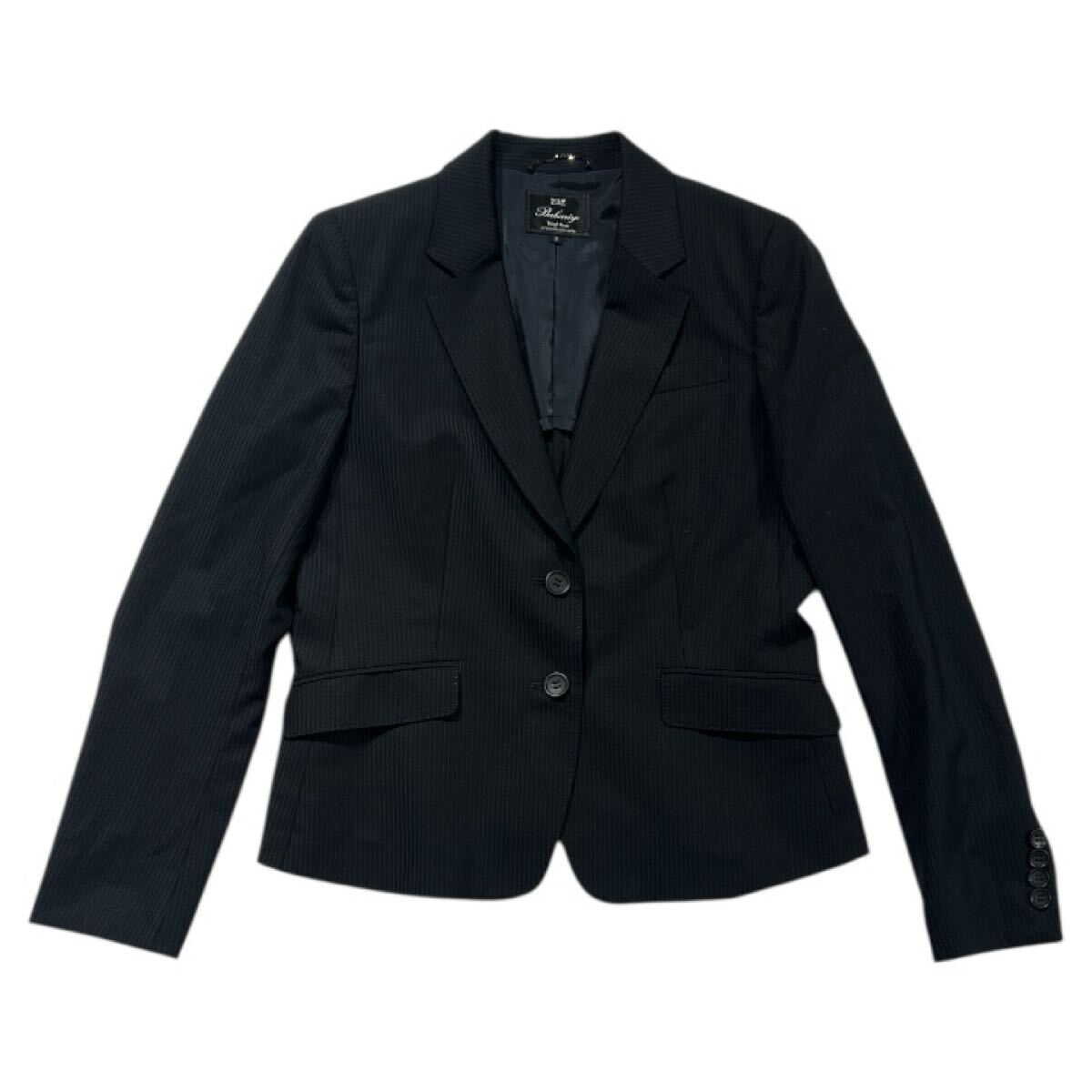 ■ 23区 Bahariye ニジュウサンク バハリエ ■ ストライプ柄 2釦 ウール ブレザー ジャケット ブラック 38拍卖