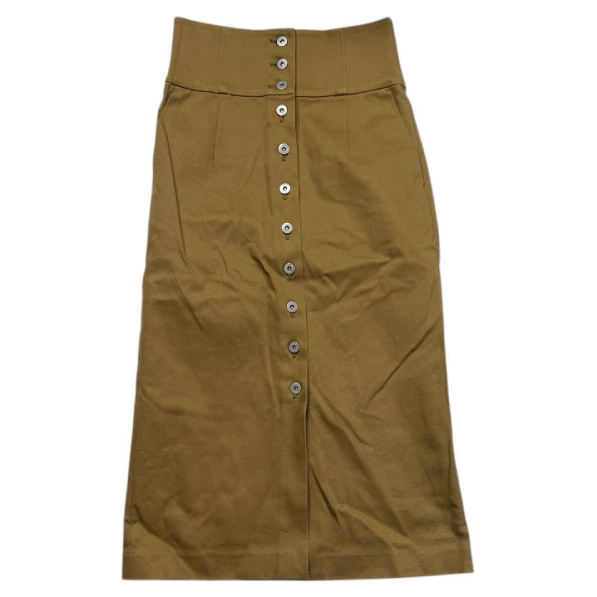 ■ URBAN RESEARCH ROSSO アーバンリサーチ ロッソ ■ フロントボタン ストレッチ ロング チノスカート ブラウン 38拍卖
