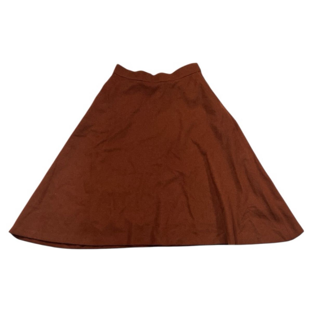 ■ Demi-Luxe BEAMS デミルクス ビームス ■ ウール フレアスカート ブラウン系 38拍卖